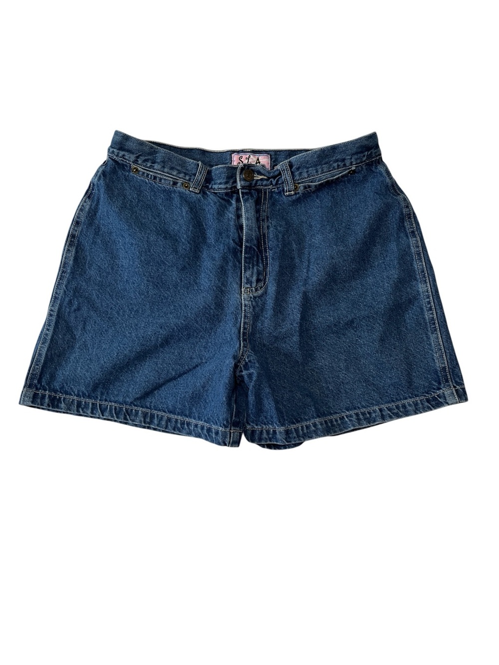 Vintage Y2K Denim Shorts Size 12 High Rise Relaxed Fit 100% Cotton Festival